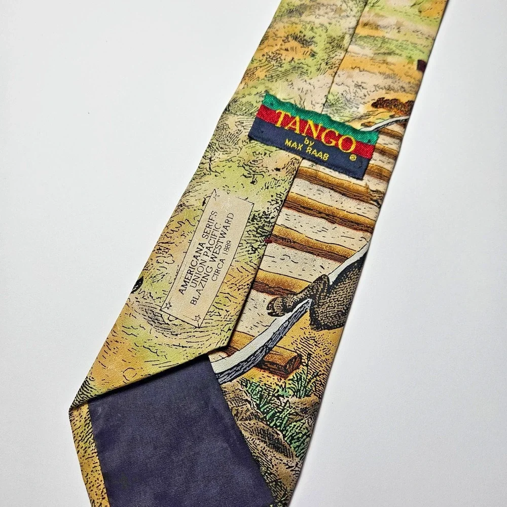 Tango by Marc Raab Americana Union Pacific Blazing Westward 1889 Tie Vintage